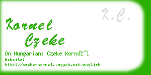 kornel czeke business card